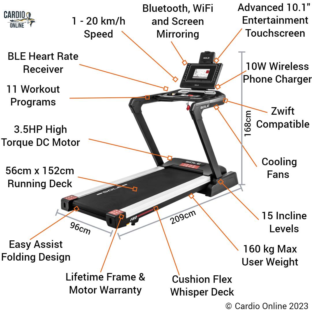 Sole F80 Treadmill Full Product View