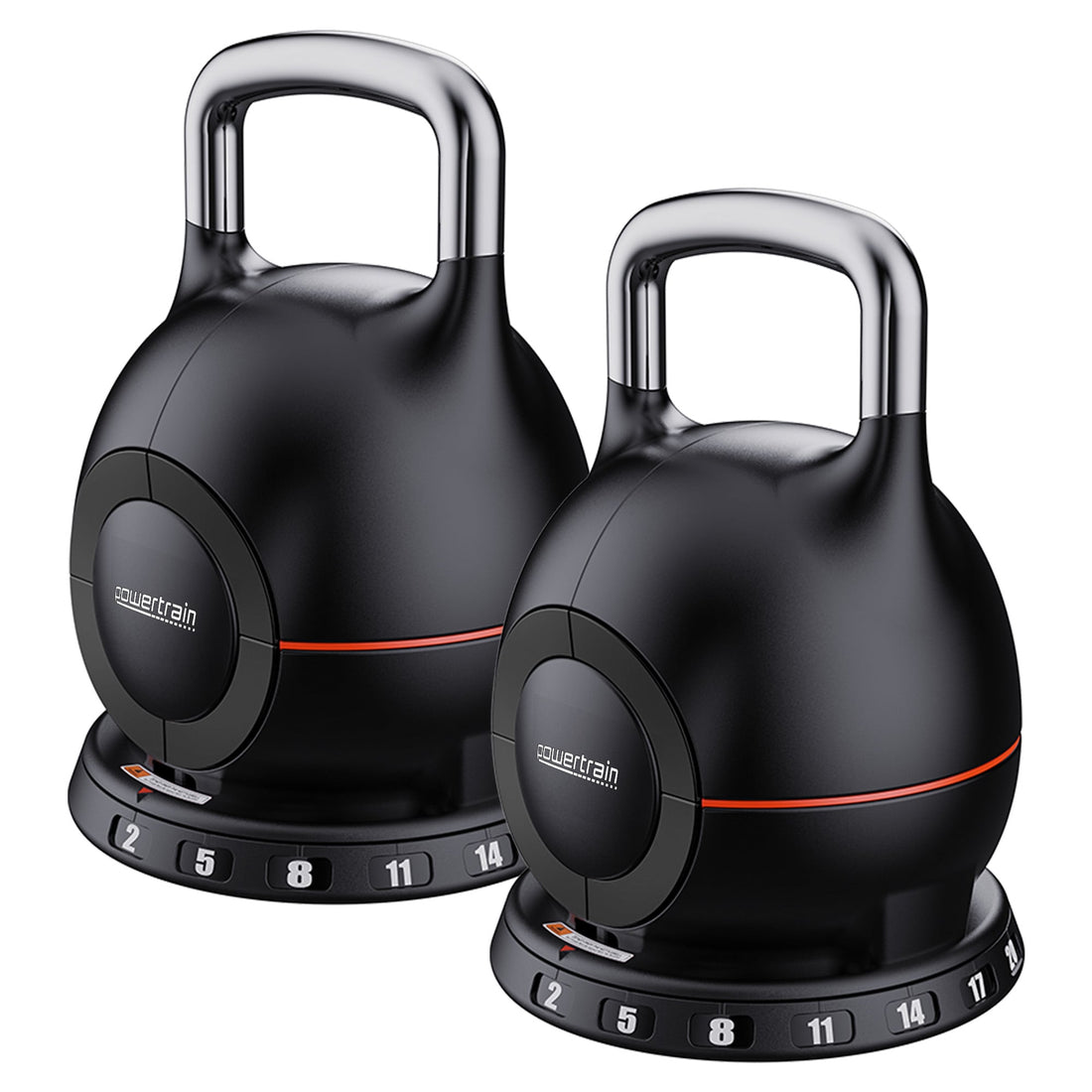 Powertrain 2 x 20kg Adjustable Kettlebell (Pair)
