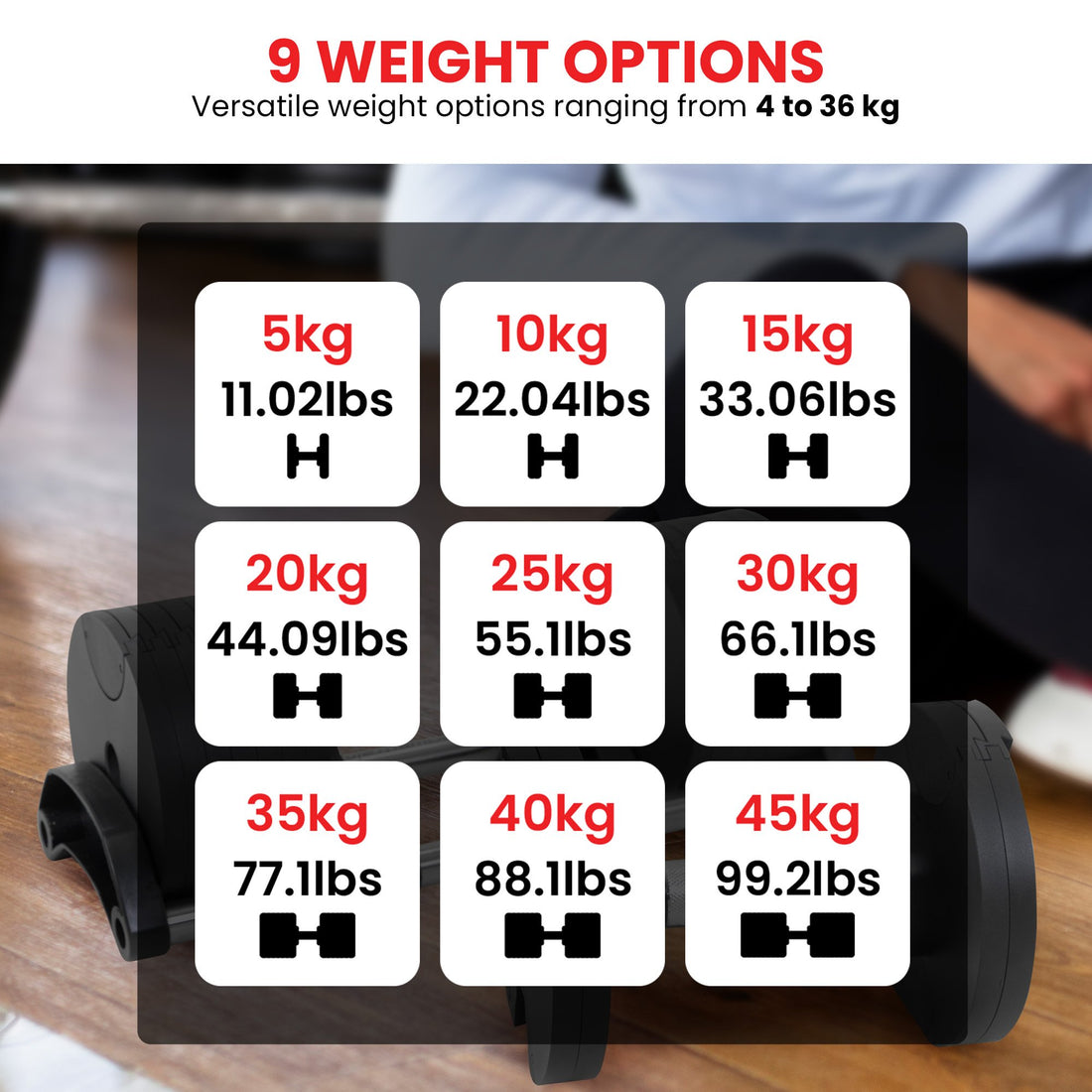 Powertrain Eon 45kg Adjustable Dumbbell
