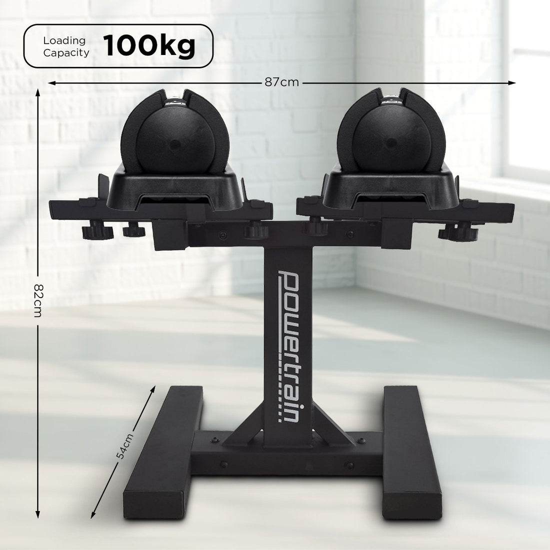 Powertrain TD1 GEN2 Pro 50kg Adjustable Dumbbell Set with Stand (2 x 25kg)