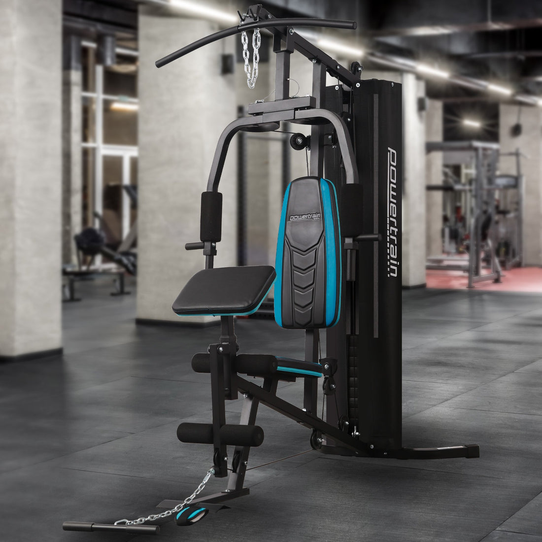 Powertrain JX-300 Multi Station Home Gym with 44kg Weight Stack, Curl Pad, Leg Extension and Pull-down Bar