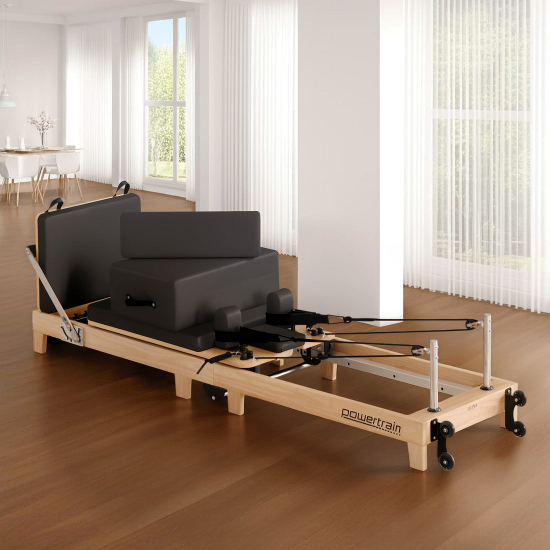 Powertrain Selina Wooden Folding Pilates Reformer (Black)