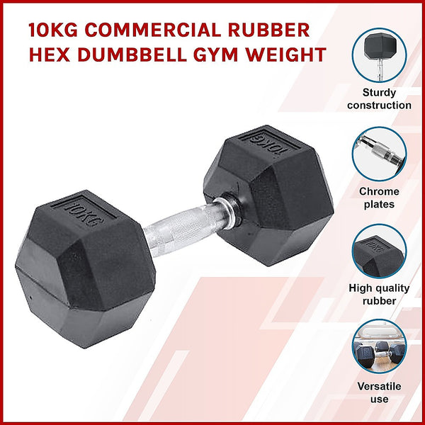 gym equipment reebok rubber hex dumbbell