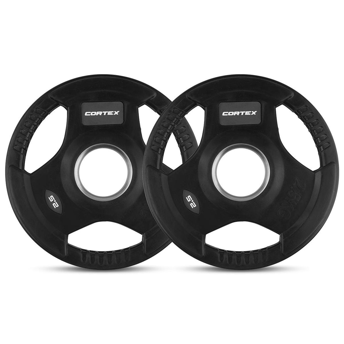 Cortex 2.5kg Tri-Grip V2 Rubber Olympic Plates (2 Pack)