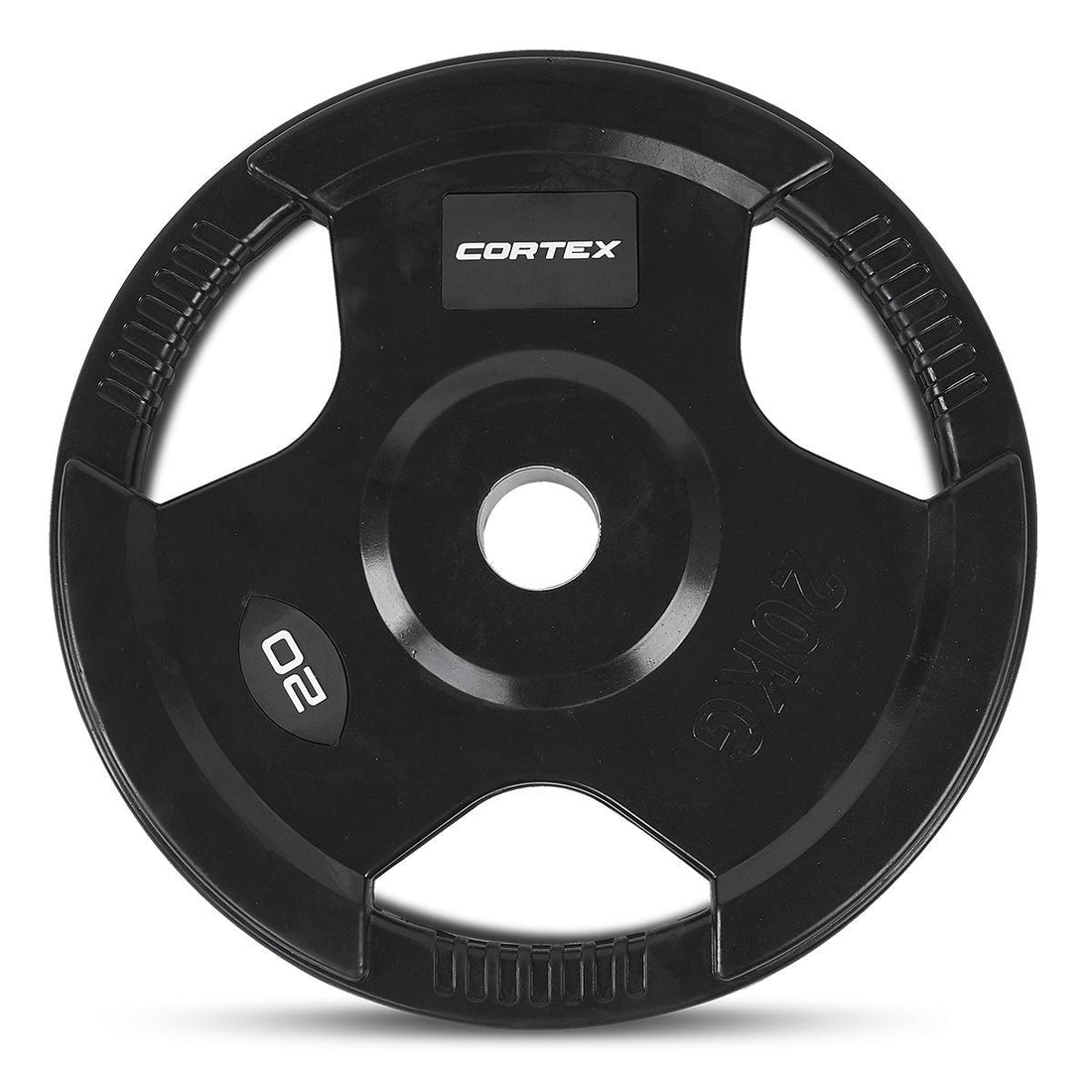 Cortex 20kg Tri-Grip V2 50mm Rubber Olympic Plates (2 Pack)