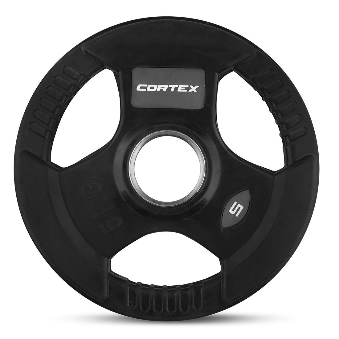 Cortex 5kg Tri-Grip V2 Rubber Olympic Plates (2 Pack)