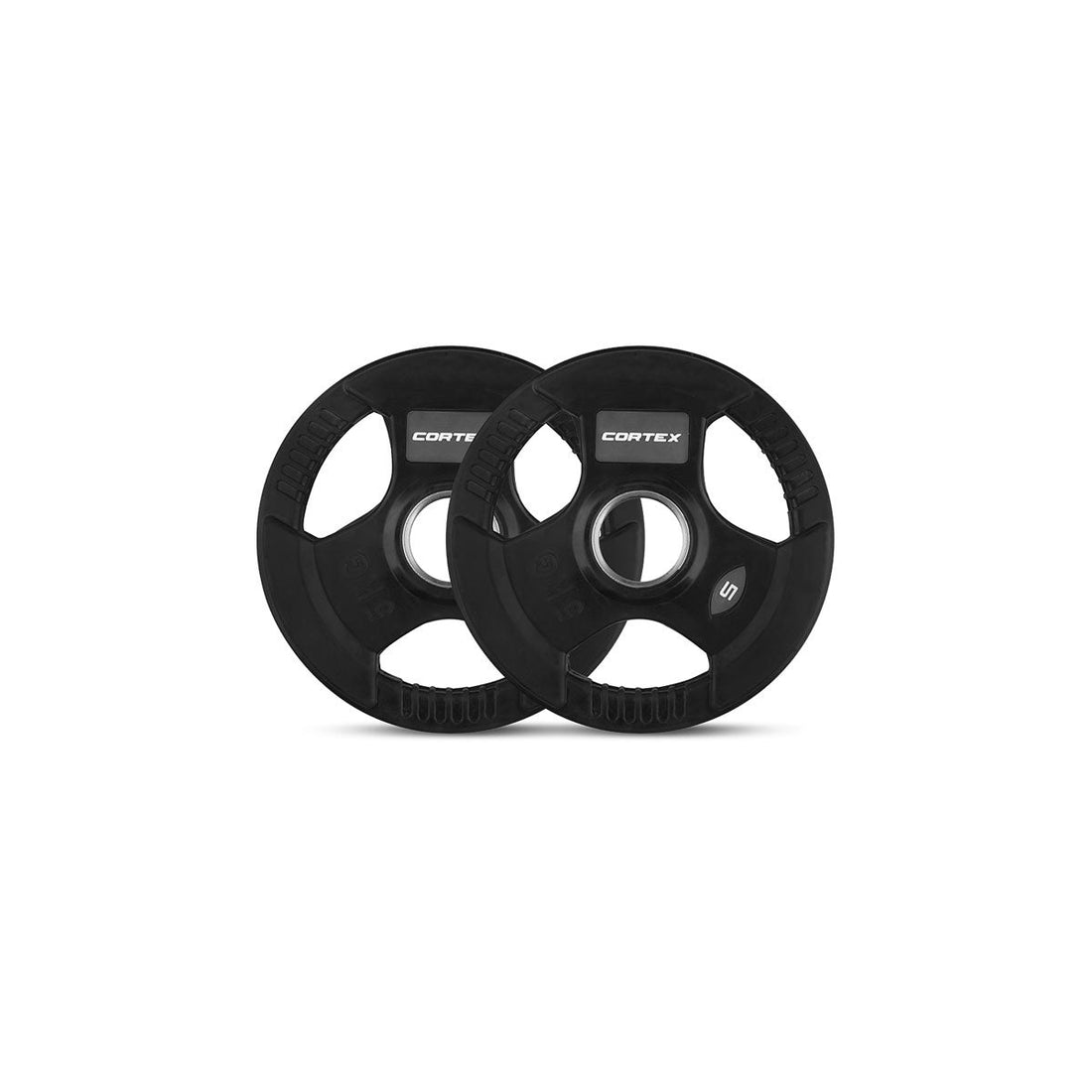 Cortex 90kg Tri-Grip V2 50mm Rubber Olympic Plate Set Incl. SPARTAN100 20kg Olympic Barbell + Lockjaw Collars