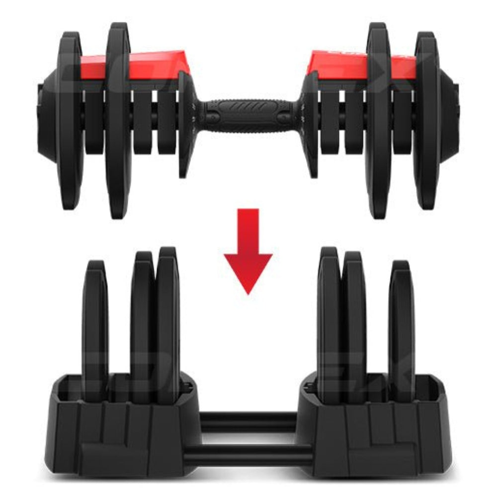 Cortex Revolock V2 80kg Adjustable Dumbbell & Barbell Set (40kg Pair) with Stand