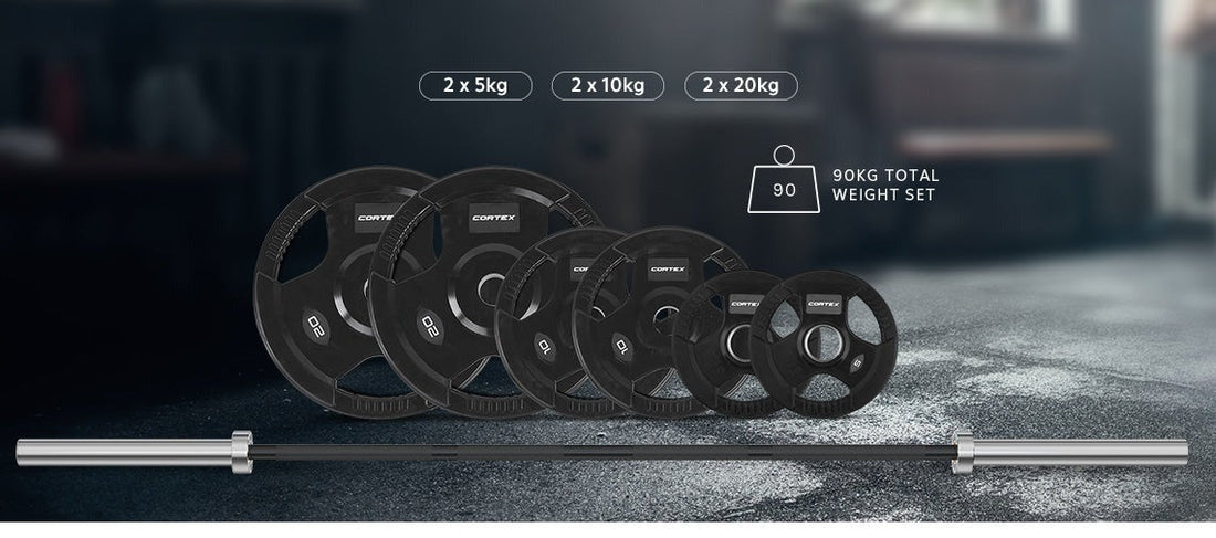 LSG GRK200 10-in-1 Home Gym Station, Power Rack, Smith Machine and Cable Crossover + 90kg Olympic Barbell Weight Plate Set