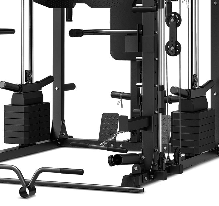 LSG GRK200 10-in-1 Home Gym Station, Power Rack, Smith Machine and Cable Crossover + 90kg Standard Weight Plate Set