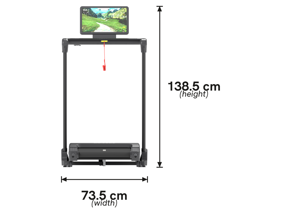 From the front — width and standing height