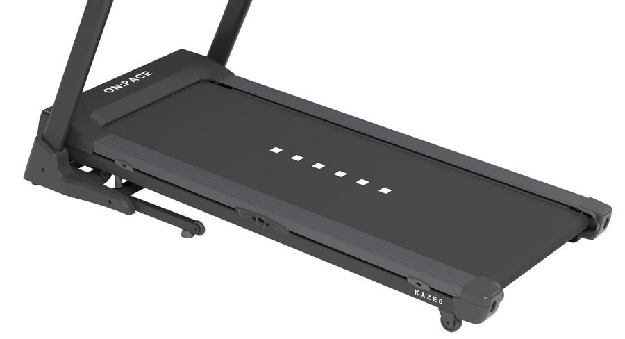 Close view of the KAZE 5 running belt and side rails