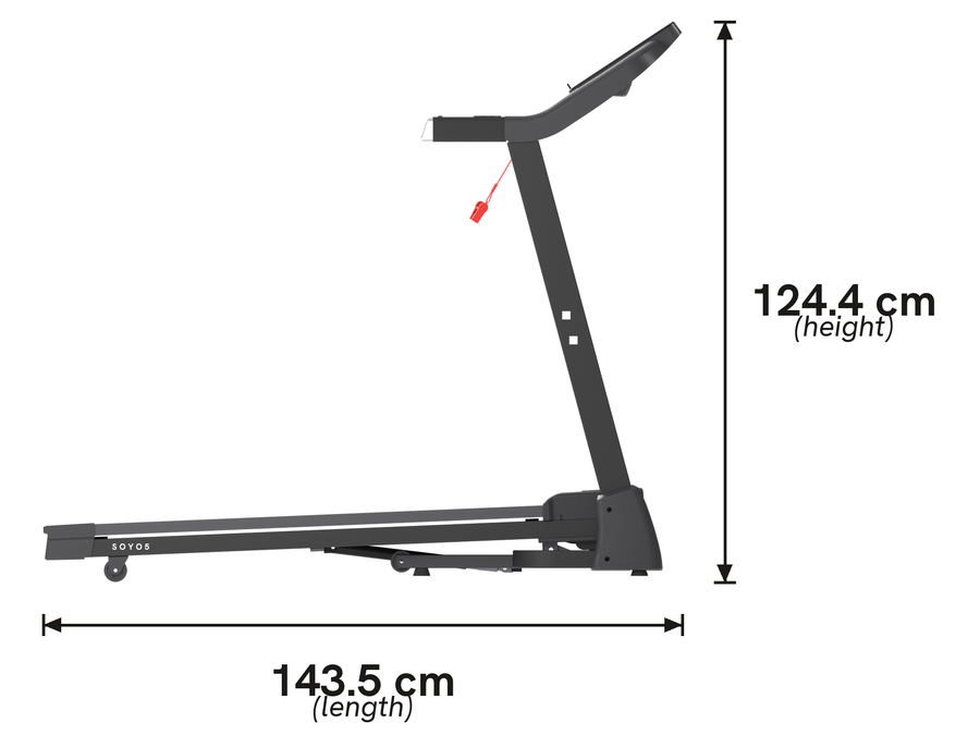 From the side — length and standing height