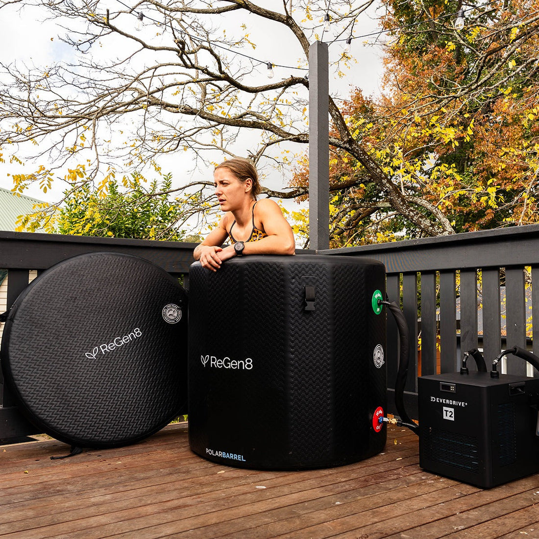 Regen8 PolarBarrel 340L Cold Plunge Ice Bath with T2 Ultra-Fast Chiller Unit (510W, 2°C)