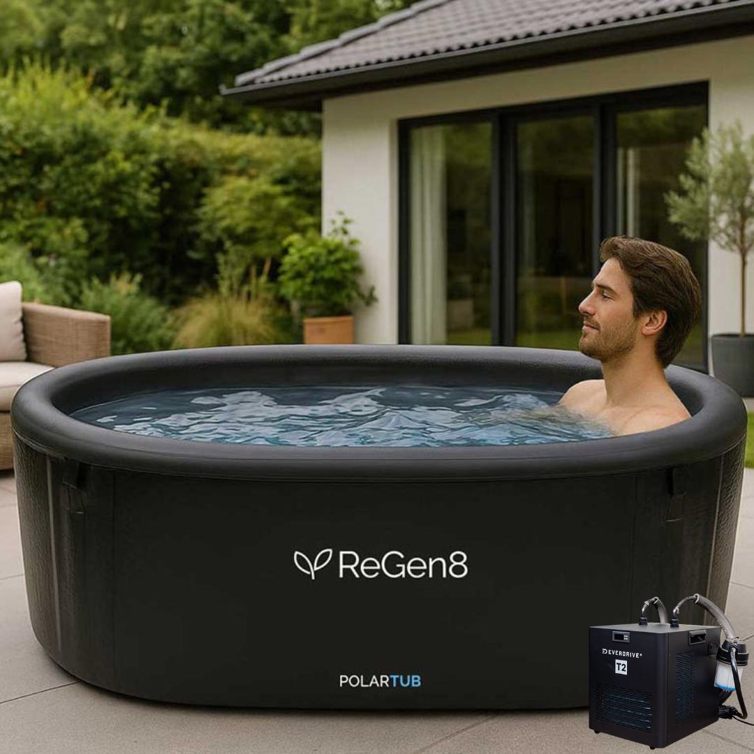 Regen8 PolarTub 505L Cold Plunge Ice Bath with T2 Ultra-Fast Chiller Unit (510W, 2°C)