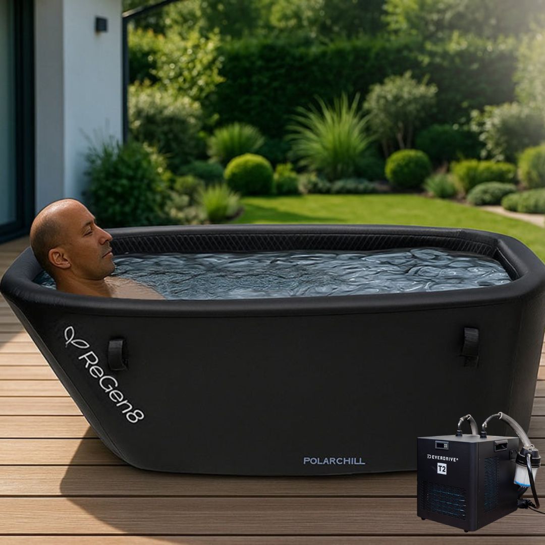 Regen8 PolarChill 470L Cold Plunge Ice Bath with T2 Ultra-Fast Chiller Unit (510W, 2°C)