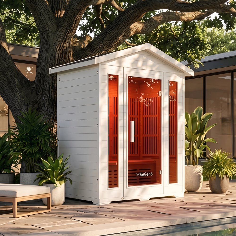 ReGen8 Trio Outdoor - 3 Person Infrared Sauna (Natural)