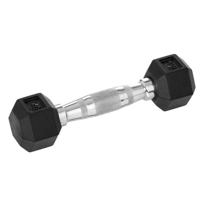York Fitness Rubber Hex Dumbbells - Singles (1kg to 9kg)