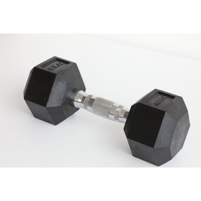 York Fitness Rubber Hex Dumbbells - Singles (1kg to 9kg)