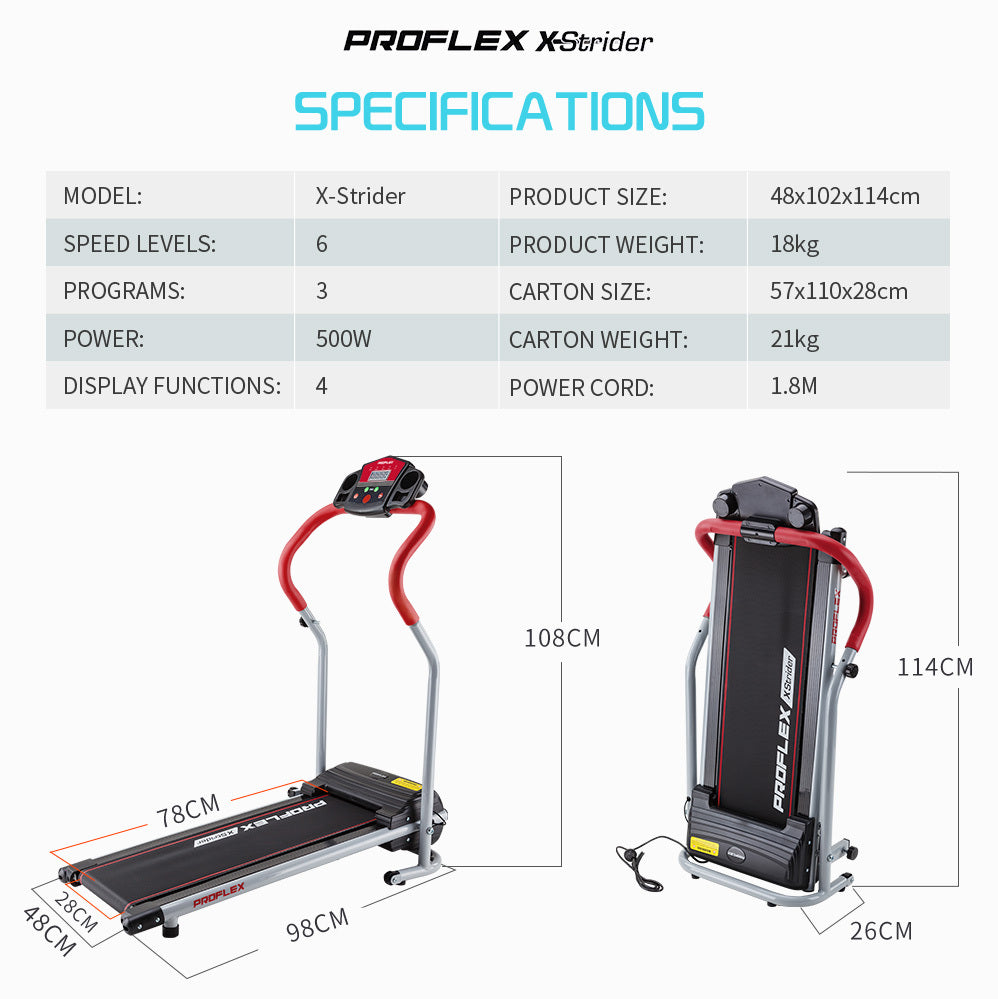 PROFLEX X-Strider Mini Walking Treadmill (Red)