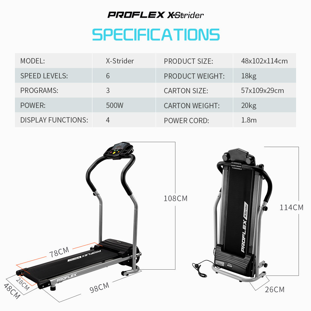 PROFLEX X-Strider Mini Walking Treadmill (Black)