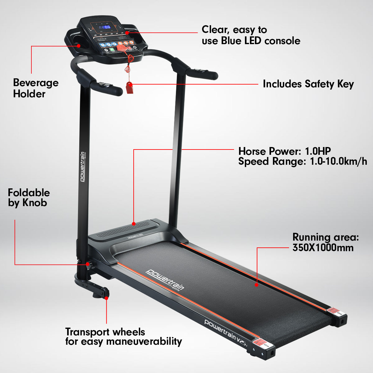 Powertrain V25 Foldable Treadmill