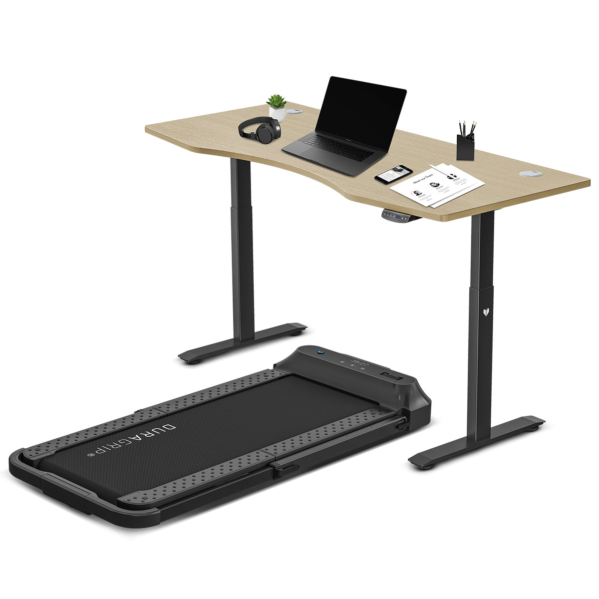 Lifespan Fitness V-FOLD Treadmill with ErgoDesk Automatic Standing Desk