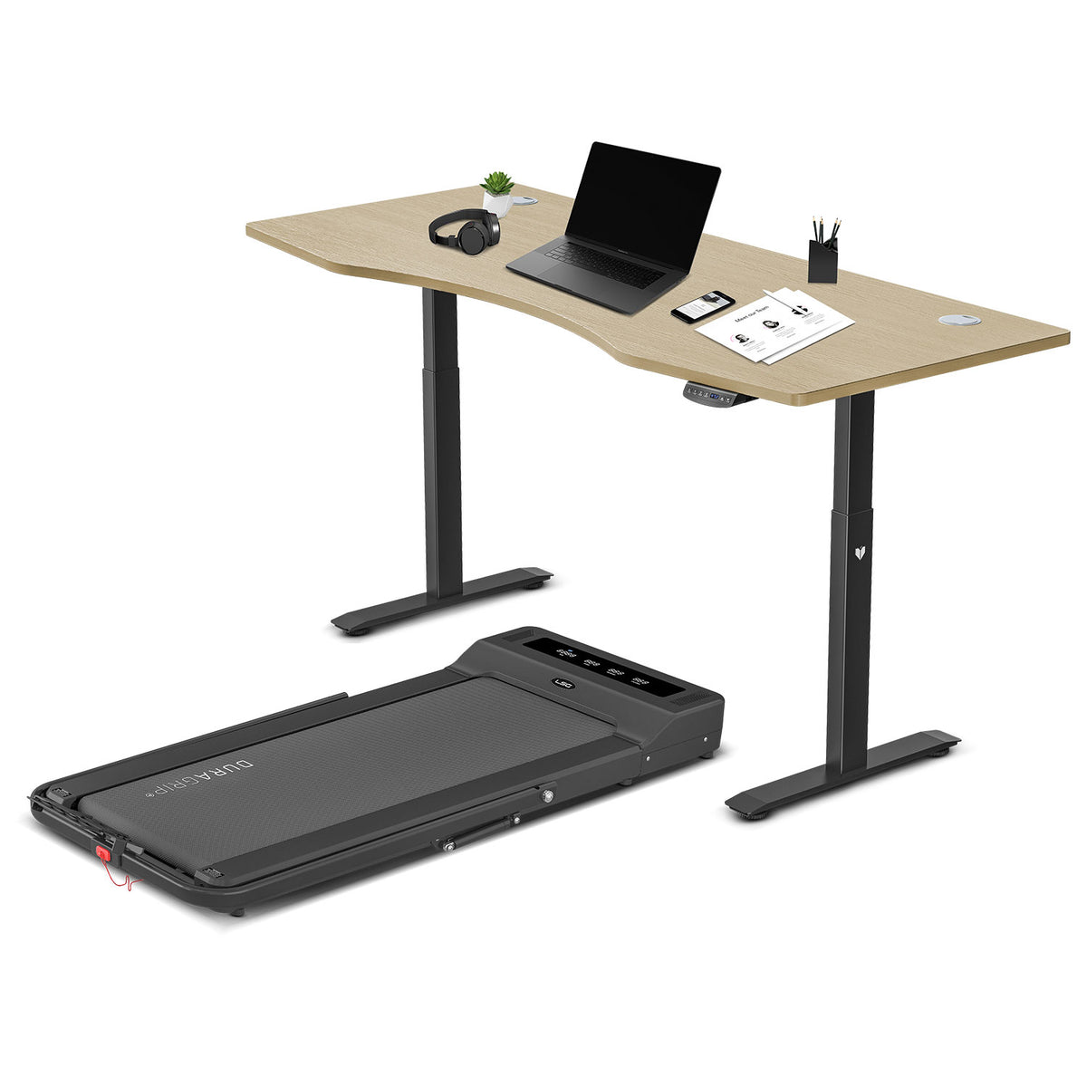 LSG Nimbus Walking Pad Treadmill + ErgoDesk Automatic Standing Desk