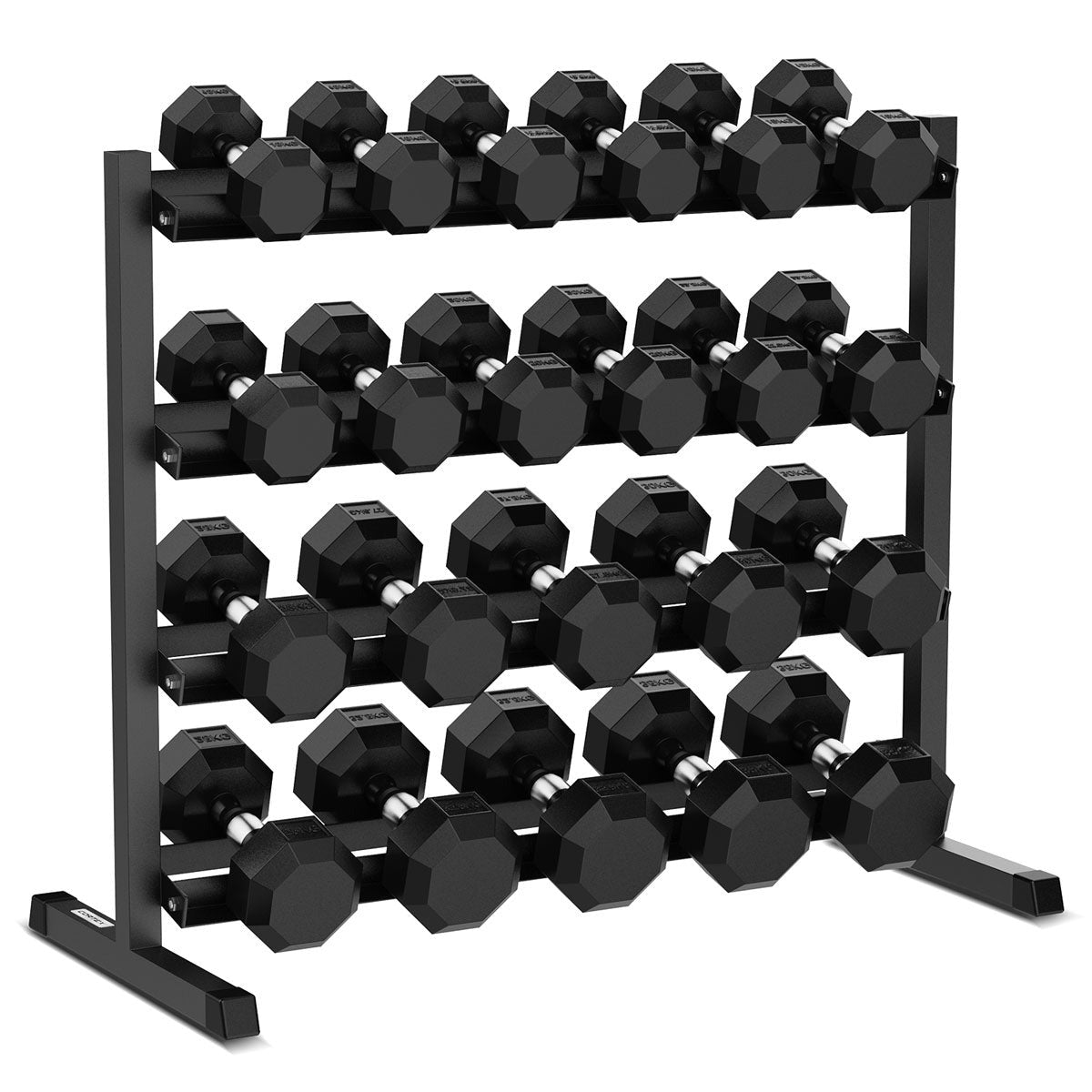 Cortex 495kg Hex Dumbbell Set 10kg-35kg (11 pairs) with 4-Tier Rack