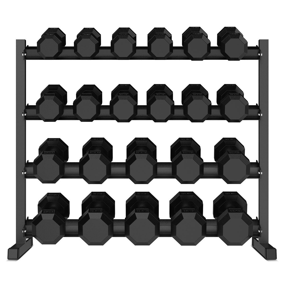 Cortex 495kg Hex Dumbbell Set 10kg-35kg (11 pairs) with 4-Tier Rack