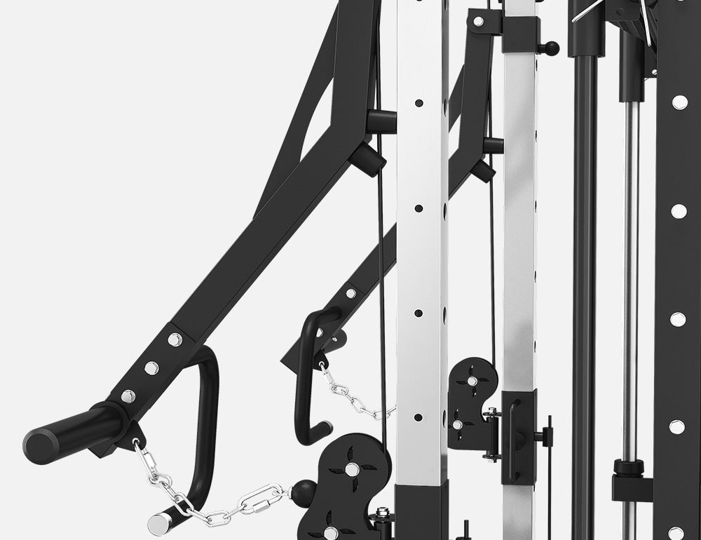 CORTEX SM-25 6-In-1 Power Rack with Smith & Cable Machine Ultimate Package (Set F) with Olympic Bumper Plate + Barbell Set