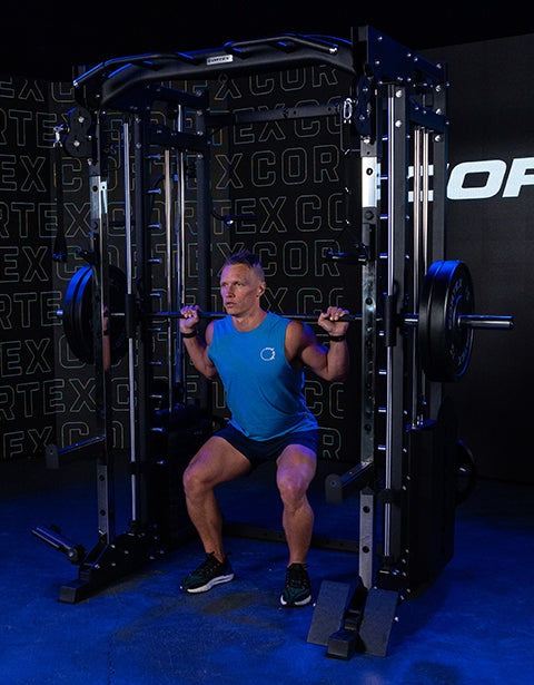 CORTEX SM-25 6-In-1 Power Rack With Smith & Cable Machine Package (Set C) with BN9 Bench + 100kg Olympic Weight Plate & Barbell Package