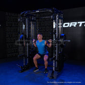 CORTEX SM-25 6-In-1 Power Rack With Smith & Cable Machine Package (Set C) with BN9 Bench + 100kg Olympic Weight Plate & Barbell Package