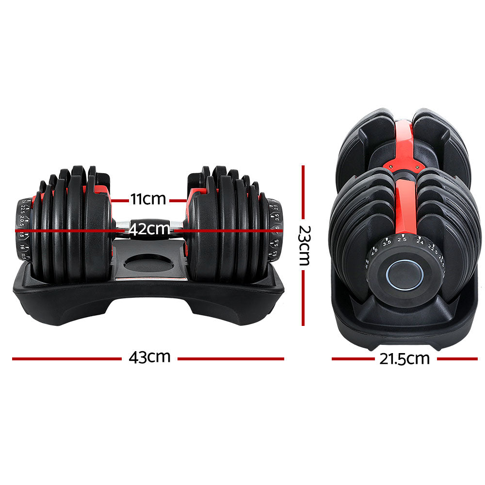 Non-slip handle of Everfit adjustable dumbbell ensuring secure grip