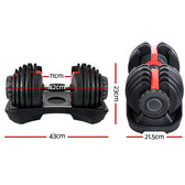 Everfit 24kg Adjustable Dumbbell (Pair)