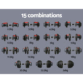 Everfit 24kg Adjustable Dumbbell (Pair)