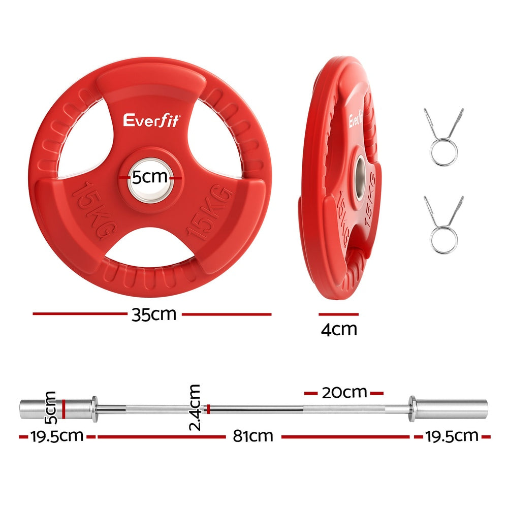 Everfit 36kg 120cm Barbells Set