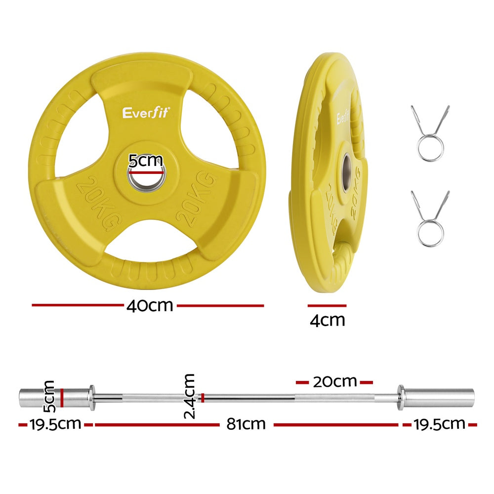 Everfit 46KG 120cm Barbell Set