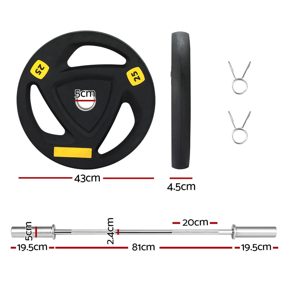 Everfit 56kg 120cm Barbells Set