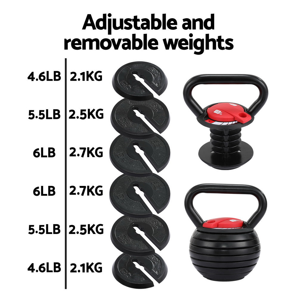 Everfit 18kg Adjustable Kettlebell