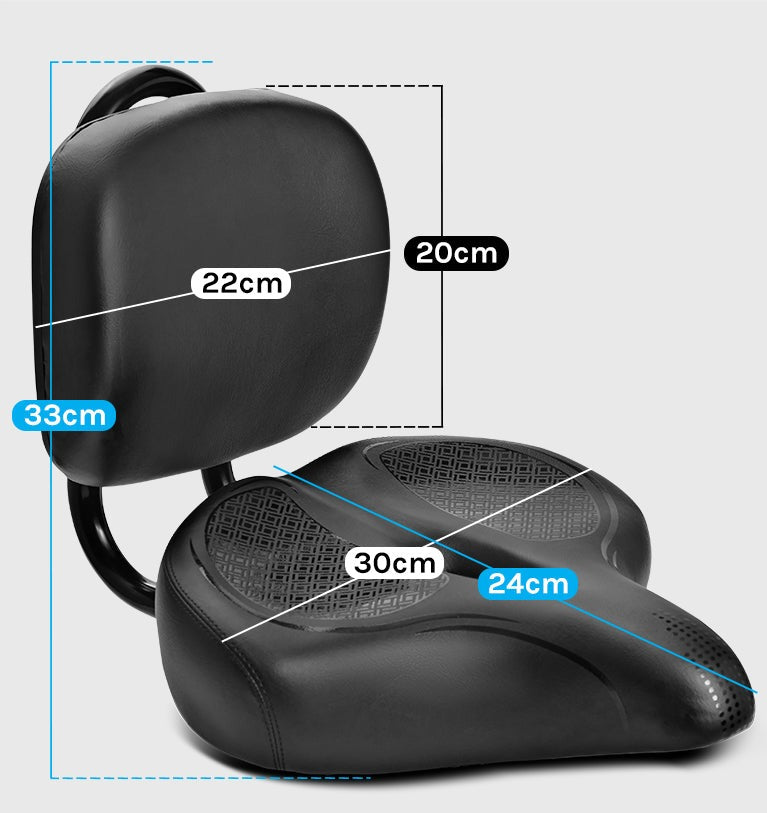 Lifespan Fitness Extra Support Spin and Exercise Bike Saddle featuring a padded seat and back support, designed for enhanced comfort during indoor cycling workouts.
