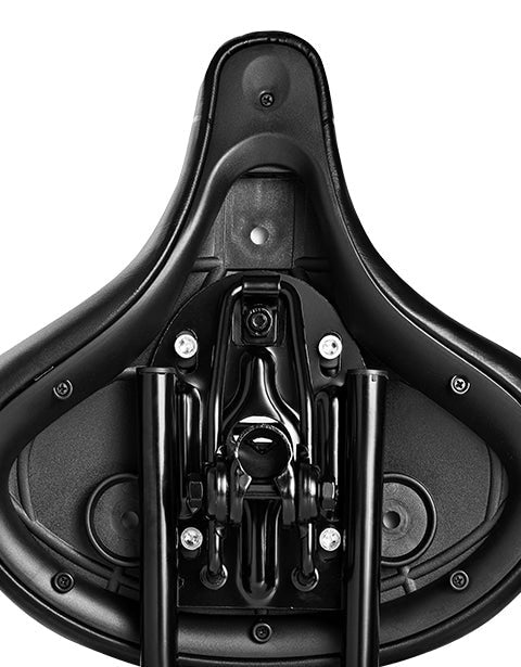 Lifespan Fitness Extra Support Spin and Exercise Bike Saddle with padded back support, designed for enhanced comfort during cycling workouts.