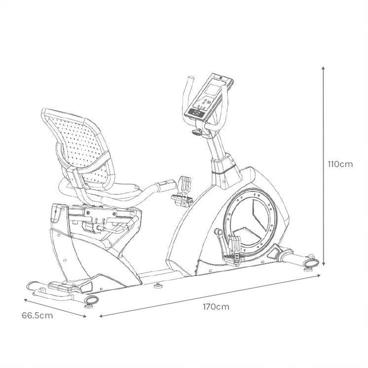 Lifespan Fitness RC-300 Recumbent Exercise Bike assembled dimensions