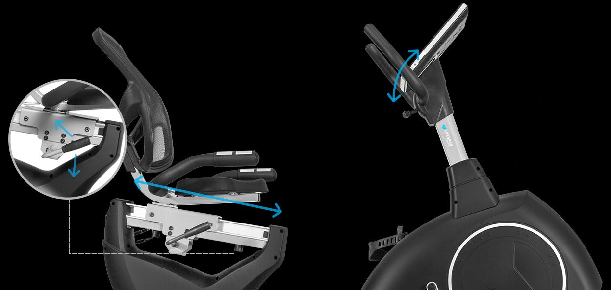 Lifespan Fitness RC-300 Recumbent Exercise Bike has adjustable handlebars on the seat and console