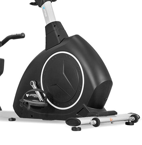 Lifespan Fitness RC-300 recumbent bike showcasing its accessibility and comfort features.