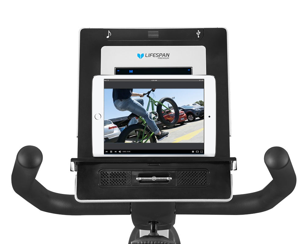 Lifespan Fitness RC-300 Recumbent Exercise Bike has a tablet holder built in