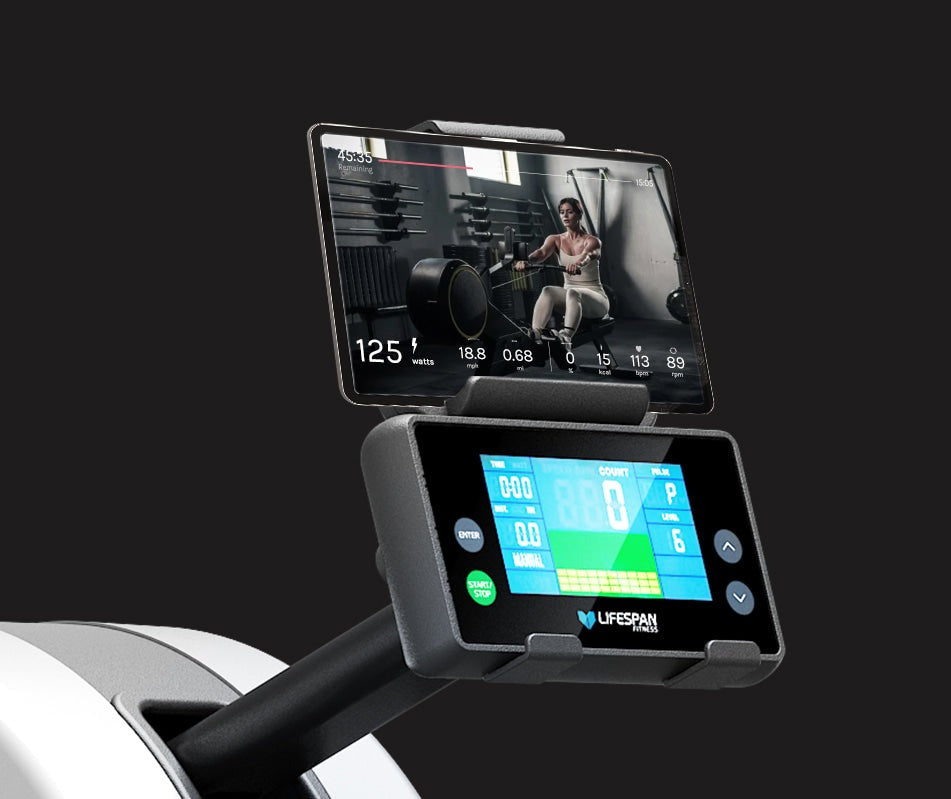 Lifespan ROWER-801F Rowing machine with large LCD screen and tablet holder
