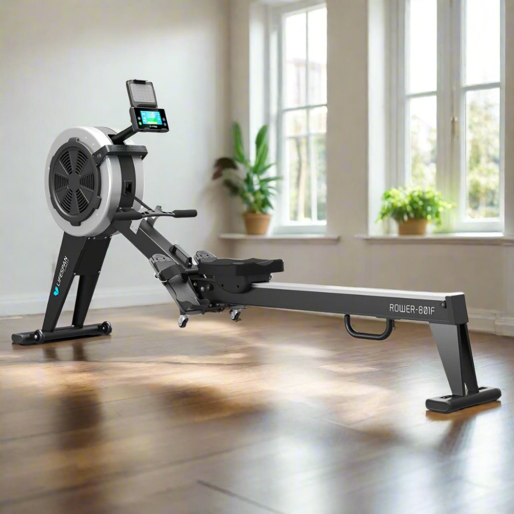 Lifespan Fitness ROWER-801F Air & Magnetic Commercial Rowing Machine with backlit LCD display