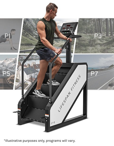 Lifespan Fitness ST-10 Stair Climber featuring a sturdy design, adjustable height levels, and user-friendly display for effective cardiovascular workouts at home.