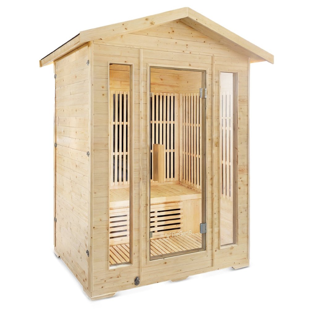 ReGen8 Trio Outdoor - 3 Person Infrared Sauna (Natural)